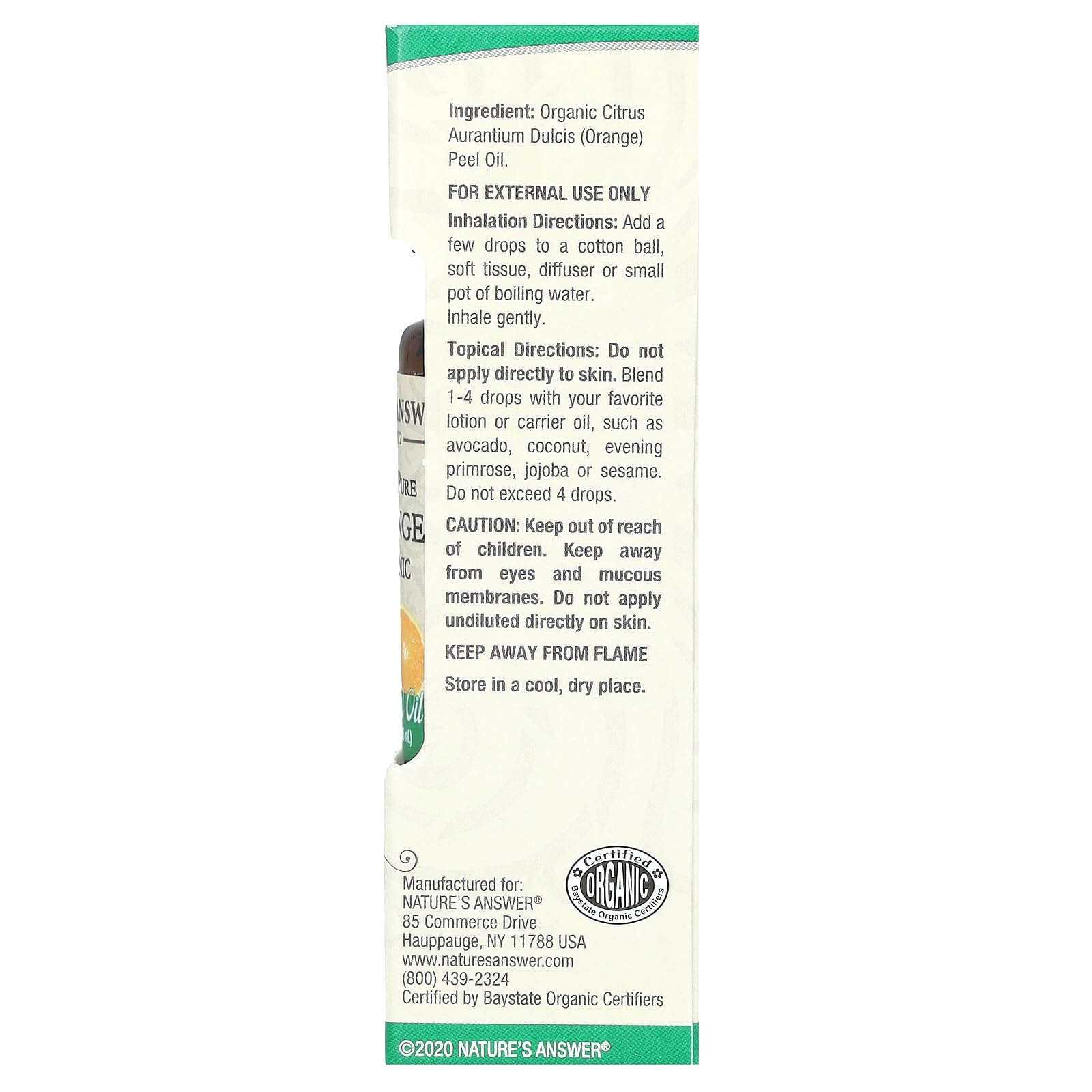 Orgánica de aceite esencial, 100% Pure Orange, fl oz 0,5 (15 ml) - respuesta de la naturaleza