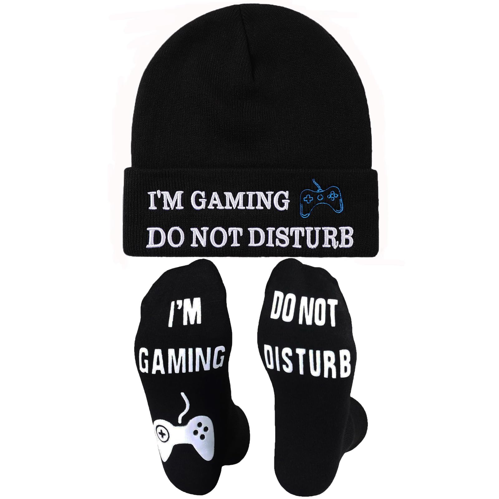Gamer Gifts Gaming Beanie Hat Socks Best Christmas Stocking Stuffers Gifts for Teens Boys Teenagers Him