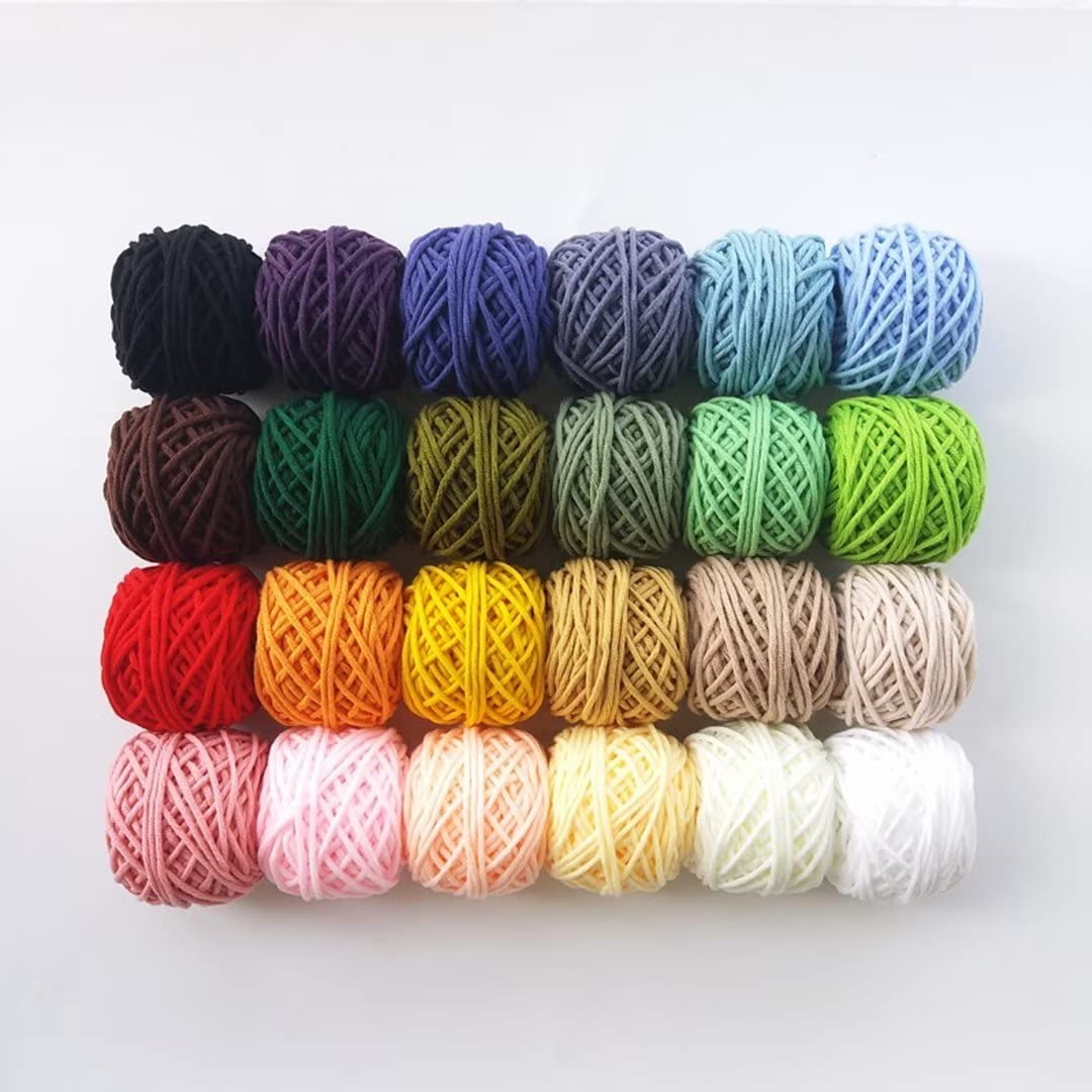 Weiches Häkelgarn, professionelles Poke-Stickgarn-Set, buntes Garn-Set zum Tuften/Handstricken/Punchen, 100% Acryl-Tufting-Garn, 3,5 mm Dicker Faden, 8 Stränge Baumwoll-Milch-Häkelgarn