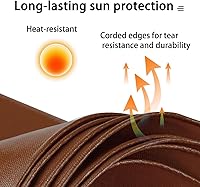 Vista 5 de Lonas resistentes impermeables de 8 x 10 pies, lonas de polietileno de 16 mil con ojales, resistentes a los rayos UV, lona multiusos marrón