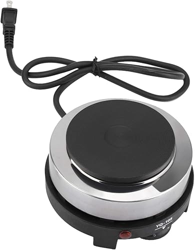 Mini estufa eléctrica de placa caliente, mini estufa eléctrica portátil de 500 W, estufa de placa caliente, placa de cocina, calentador de café,
