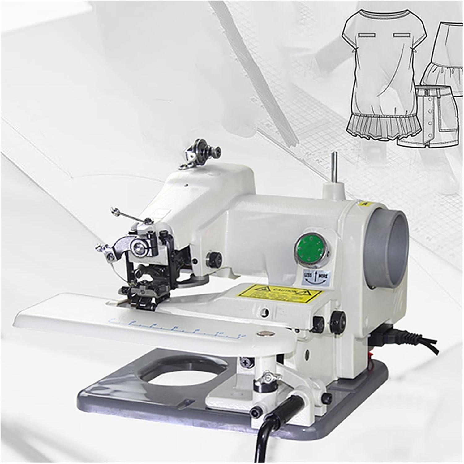 120W Household Sewing Machine Desktop Blind Stitching Direct Drive Clothes Fabrics Overlock KX500 with High Efficiency