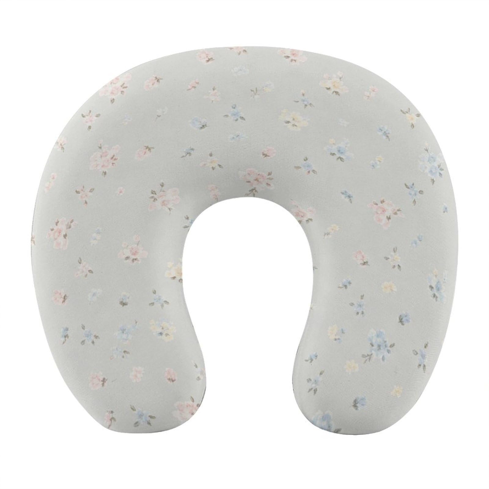 Btcowzrv Style Minimal Gray Floral U Shaped Neck Pillow Travel Pillows
