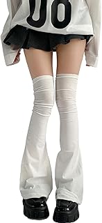 [ZYOOFOV] 無地 レッグウォーマー 地雷系 レディース 病み可愛い ルーズソックス サブカル レッグカバー ソックス 足首ウォーマー タイト セクシー ロング丈 学生 春 秋 サイズ（65cm）