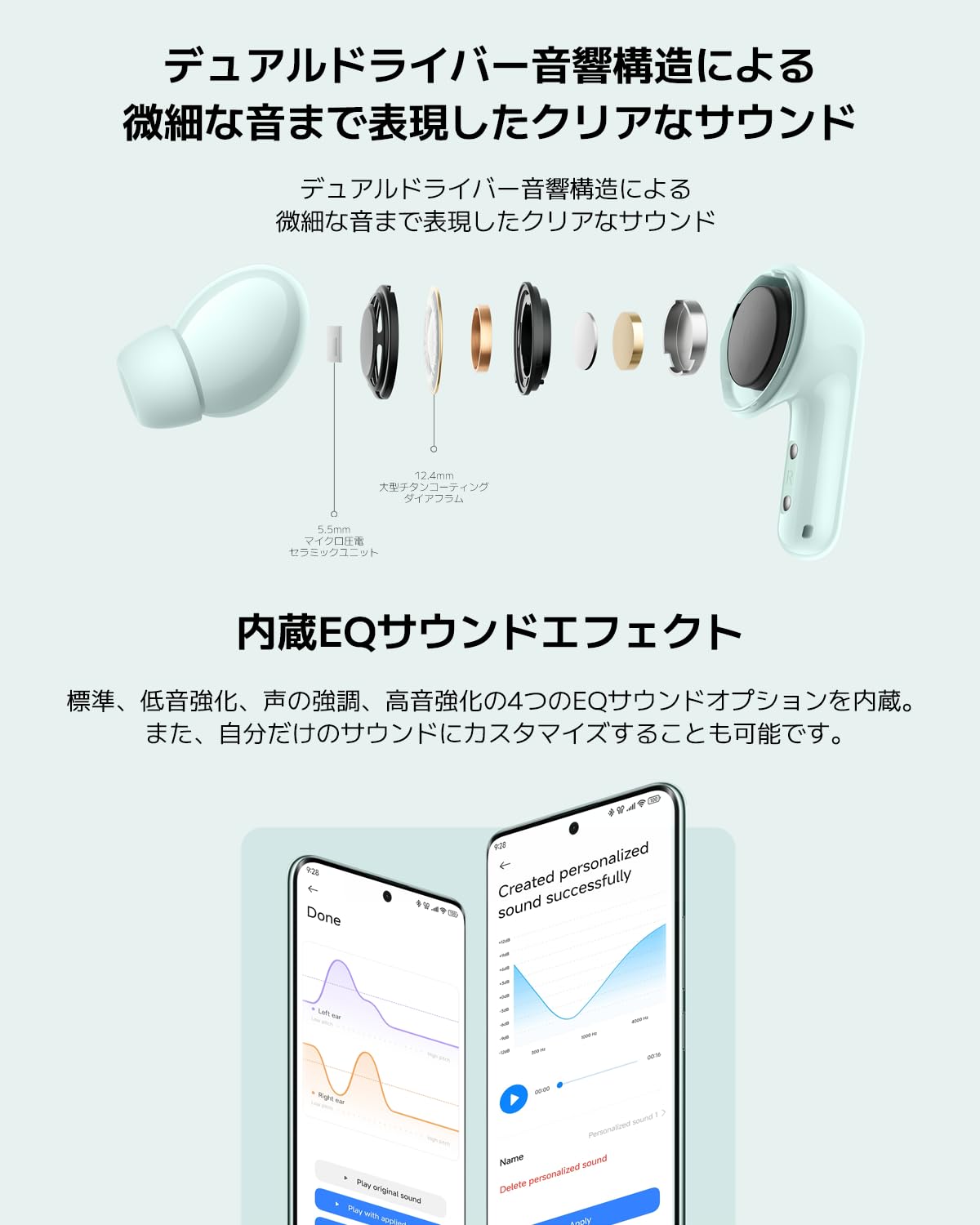 Buds Xiaomi Redmi 6 Green - 42h Batteria Sound HI-Fi - Dettaglio