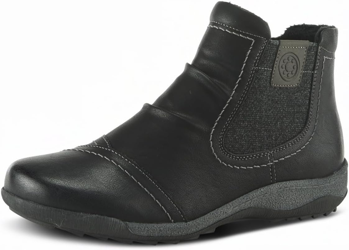 Spring Step Women’s Atella Bootie – Comfortable Low Heel Ankle Boot with Zipper Closure, Water Resistant, Shock Absorbent Sole, Vegan Friendly Everyday Use