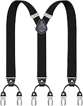 Dresime Hosenträger Herren Hosenträger für Hosen mit 6 starken Metallclips, Y-Rücken verstellbare Hosenträger Hosenträger Heavy Duty elastische Herren Hosenträger