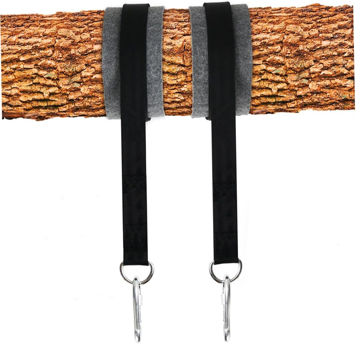 Holibanna Black Outdoor Hammock Tree Straps 5cm X 1.5m with Thickened Protective Pads Sturdy Hanging Bands for Camping Backyard Patio Seat Support