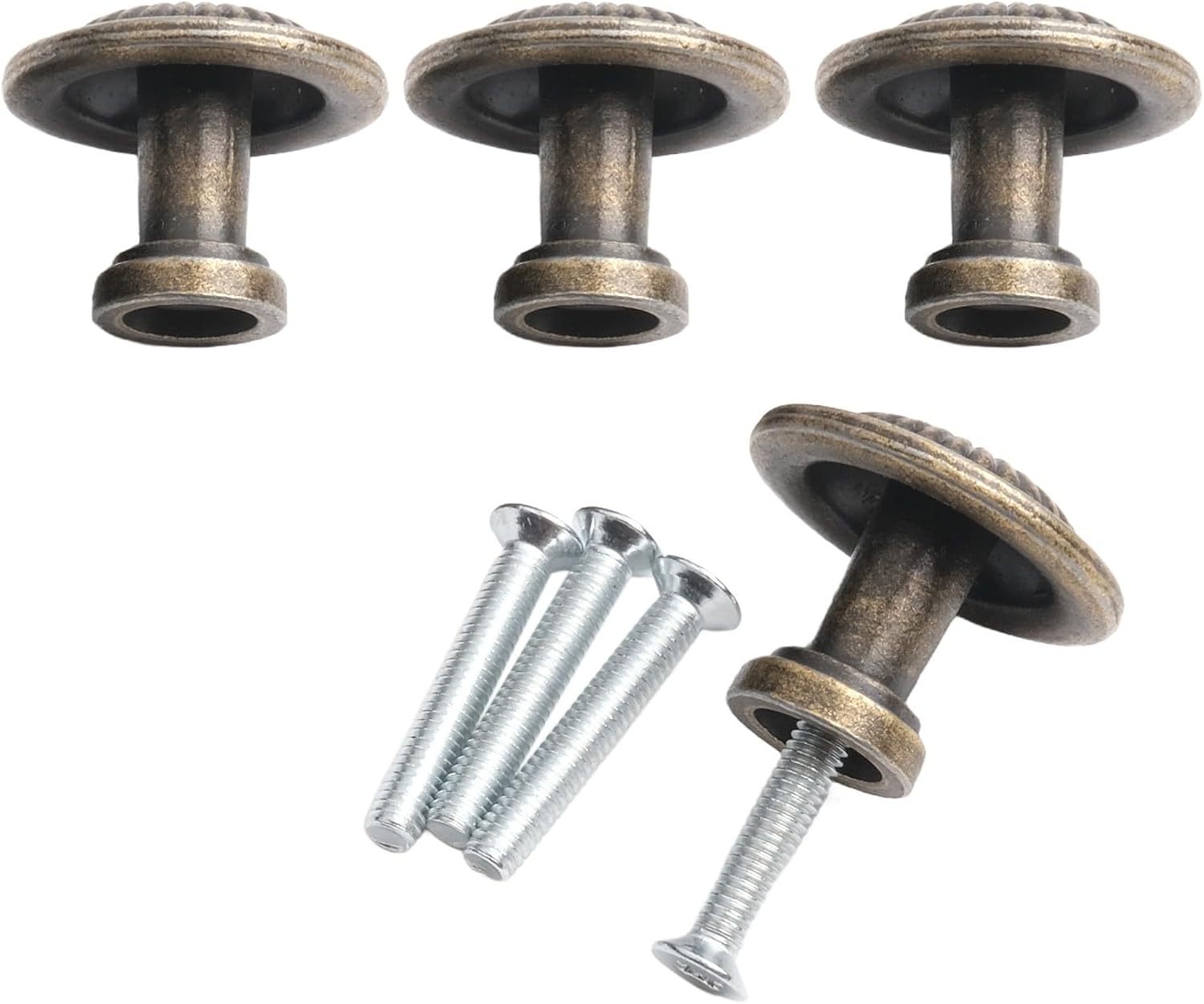 4 Pcs Antique Cabinet Knobs, Vintage Retro Mushroom Drawer Knobs, Dresser Pull Handles for Kitchen/Cupboard/Wardrobe/Cabinet