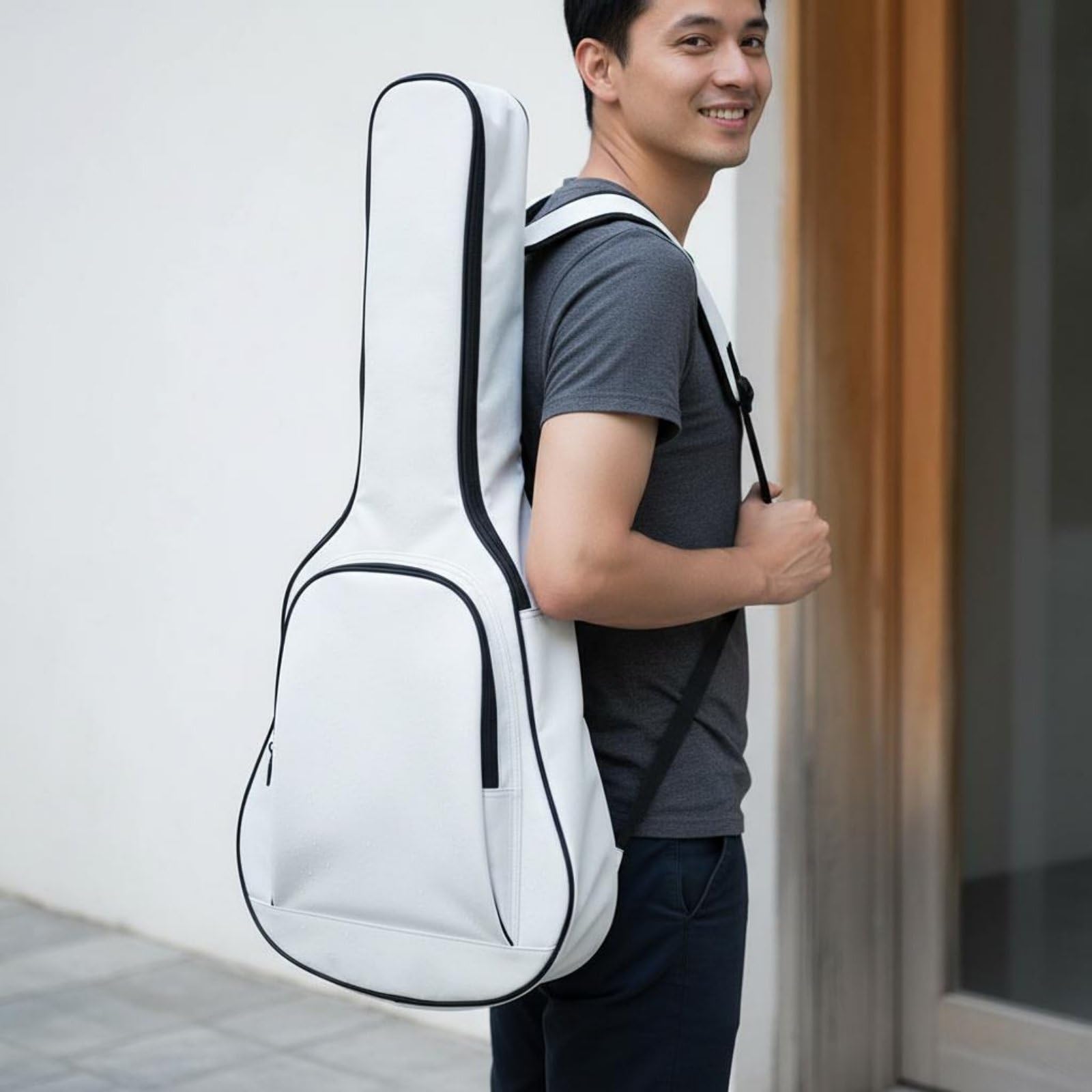 Étui Guitare Électrique Housse Sac Transport Rangement Étui Imperméable PU Oxford Velours Protection Contre Pluie Légère Zip Double Adaptée aux Déplacements Scènes Pratiques 106x39x14cm