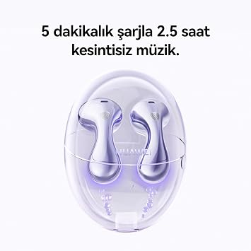 HUAWEI FreeBuds 6 Kablosuz Kulaklık – Konforlu ve Kulak Yapısına Uygun Tasarım, Çift Sürücülü Gerçek Ses Deneyimi, Açık Tasarımlı Aktif Gürültü Engelleme, 36 Saat Pil Ömrü, IP54 Suya Dayanıklılık, Mor