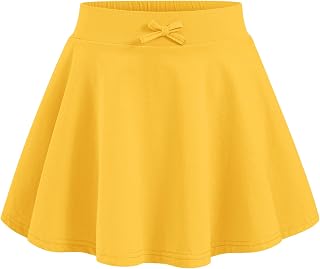 BOOPH Girls Skirts Kids Casual Skorts Athletic Uniform Skirt with Pockets | Toddler Mini Skort with Built-in Shorts 2-11 Years
