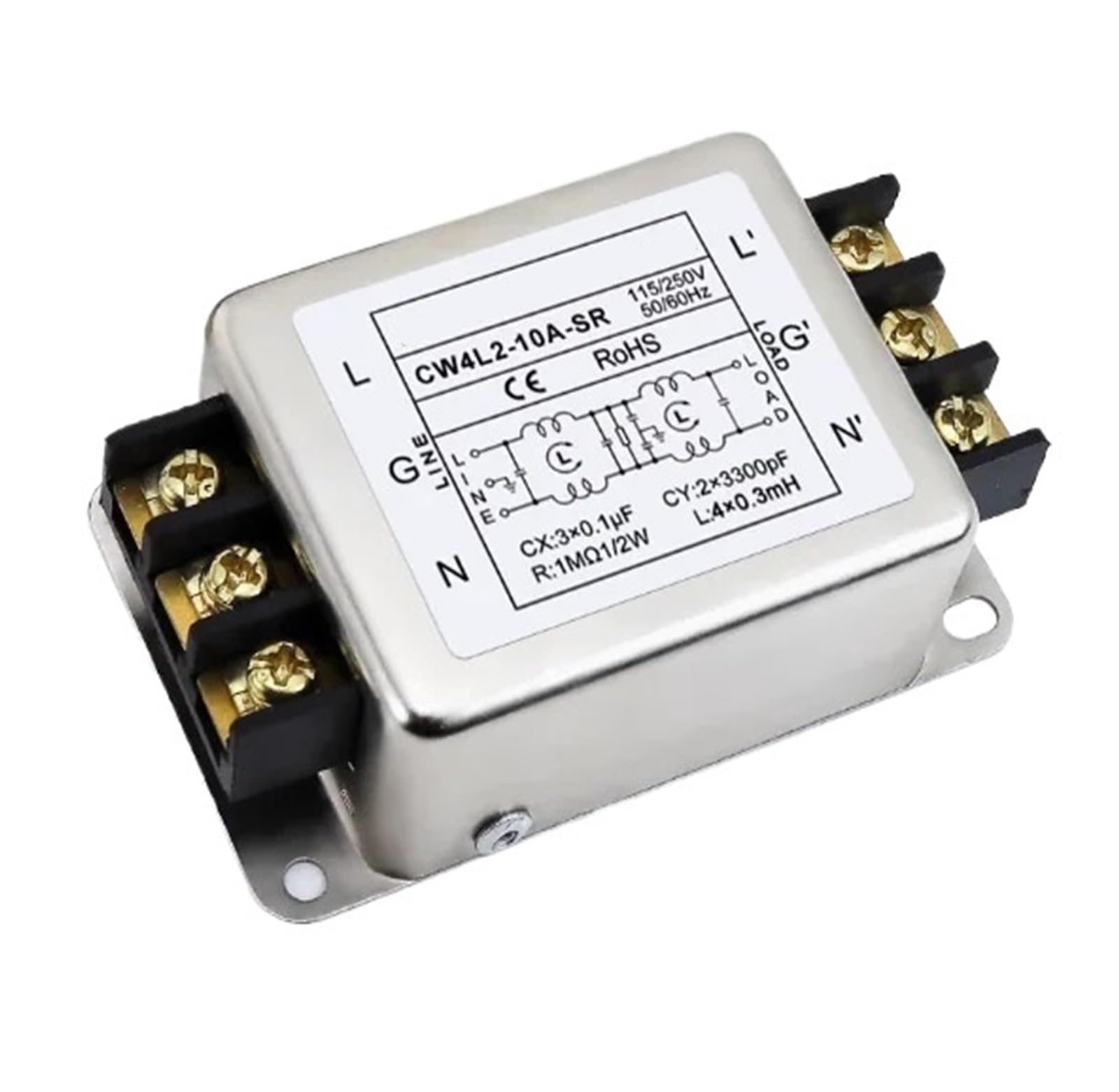 MBPAIHOP CW4L2-10A-SR anti-interference AC 220C power filter circuit audio purifier dual terminal desktop dual terminal