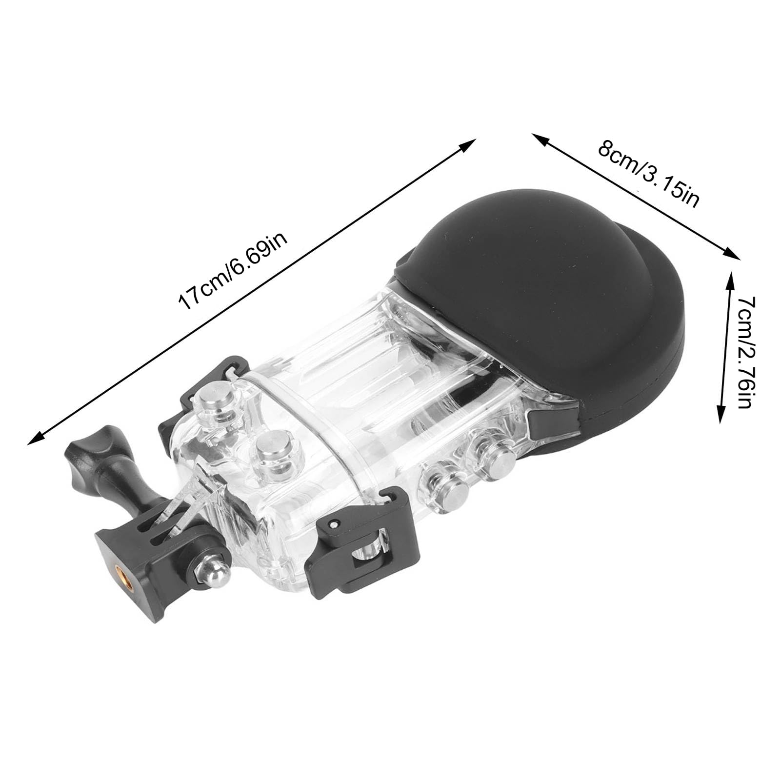 Carcasa de Buceo Subacuático para Cámara de Acción 360 X3, Carcasa Impermeable IPX8 de 50 M/164 Pies, Funda Protectora Subacuática para Cámara con Kit de Montaje de Soporte, para