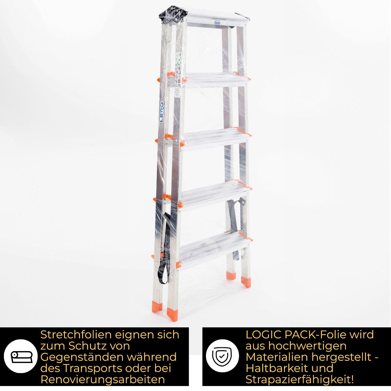 Pellicola Trasparente Manuale Professionale 50 cm x 250 m 2.5 kg – Film Estensibile Imballaggio per Spedizioni Protettivo Extra Resistente e Autoadesivo per Traslochi Pallet (3 Rotoli)