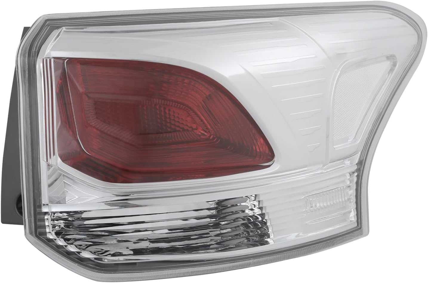 For 2013 2014 2015 Mitsubishi Outlander Halogen Tail Light Rear Lamp Chrome Housing Red&Clear Lens (Right Side)