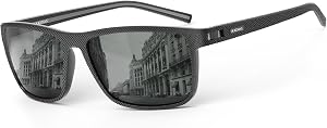 Polarized Sunglasses for Men, Classic Square Fashion Shades, UV400 Protection & Anti-Glare, Lightweight Frame