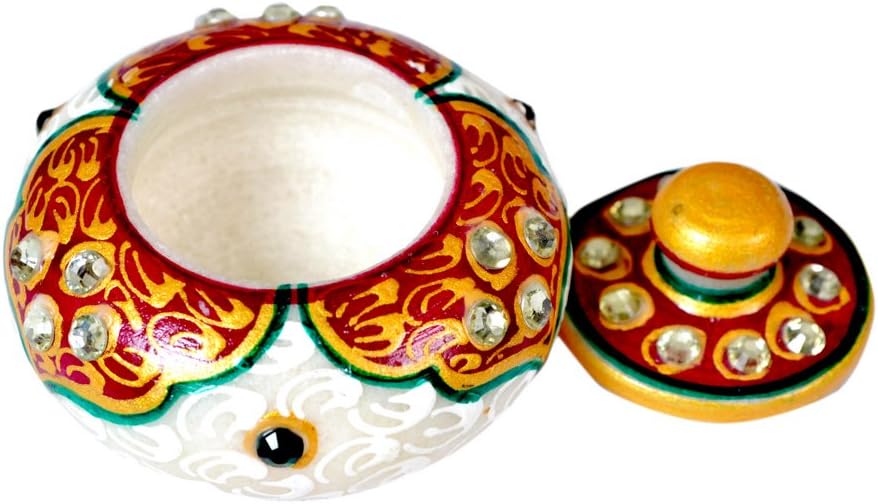 Beautiful Marble Kumkum/roli/sindoor Box