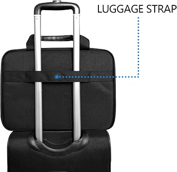 KROSER Laptop Bag 15.6 Inch Briefcase Messenger Bag Water Repellent Computer Case Shoulder Bag Durable Tablet Sleeve for Business/College/Women/Men - Black/Blue