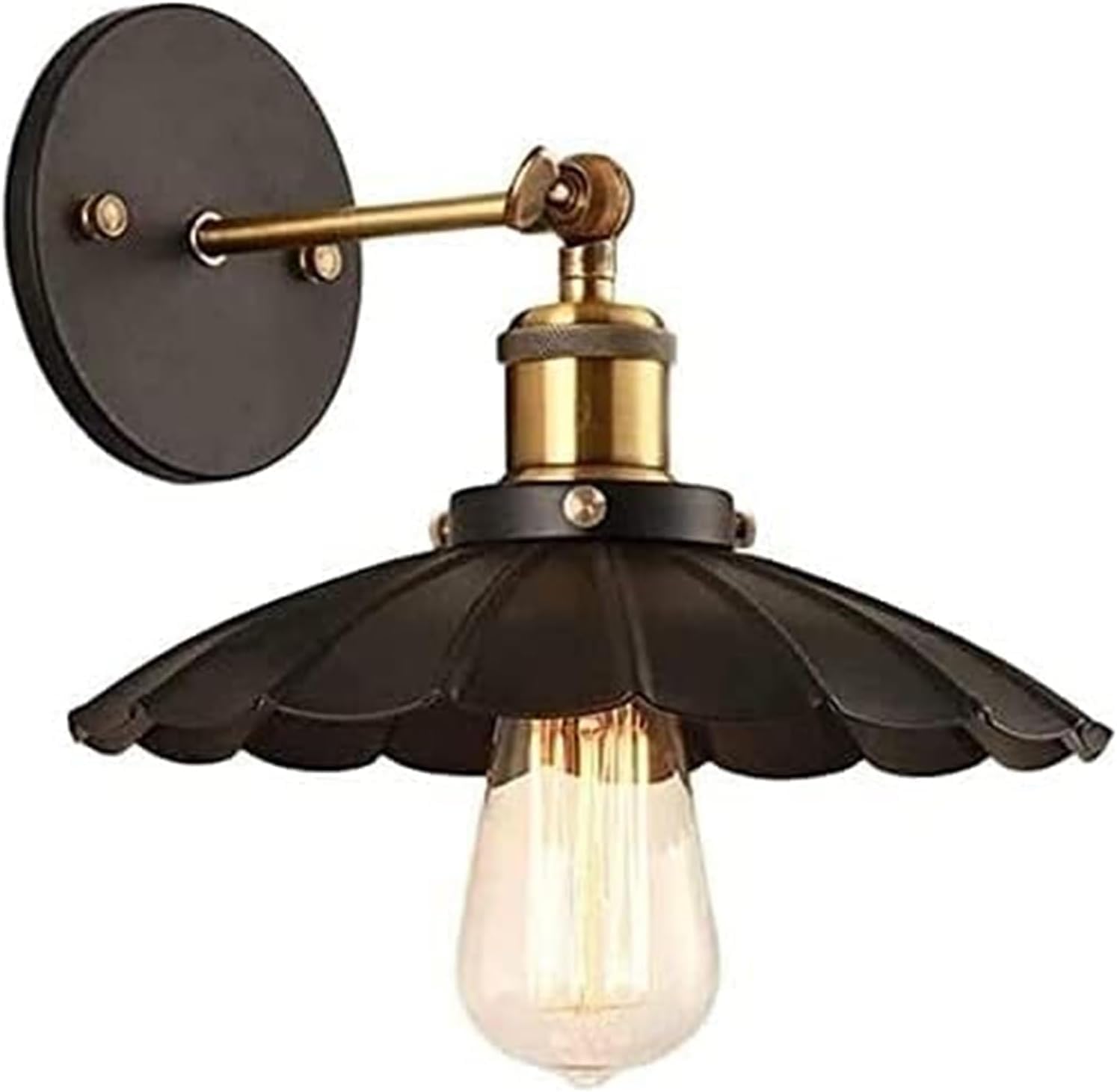 Adjustable Industrial Black Antique Wall Lamp, Retro Loft Light Fixture with E27 Socket, Perfect for Living Room, Bedroom, and Hallway Decor.
