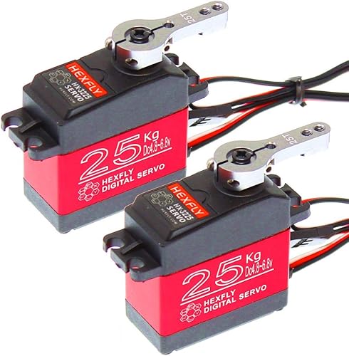 Redcat Racing Hexfly Servo 55.1 lbs (cantidad 2) engranaje de metal servo impermeable, rojo/negro (B07SL6YY2P)