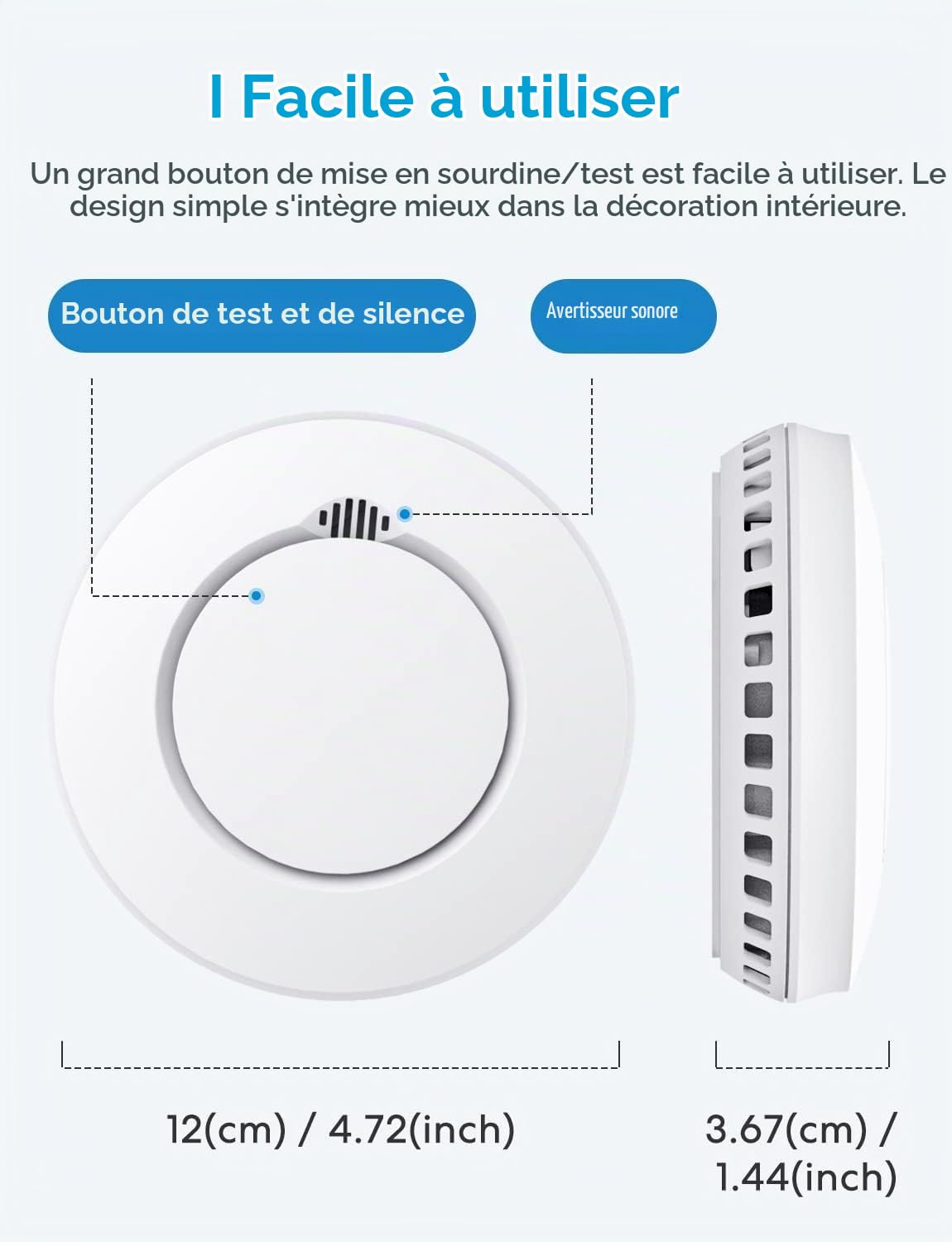 Meross Détecteur de Fumée Interconnecté (AVEC HUB), Détecteur de Fumée Intelligent Compatible avec HomeKit et SmartThings, Alarme Incendie avec Pile Remplaçable, Fonction de Test et Automatisation