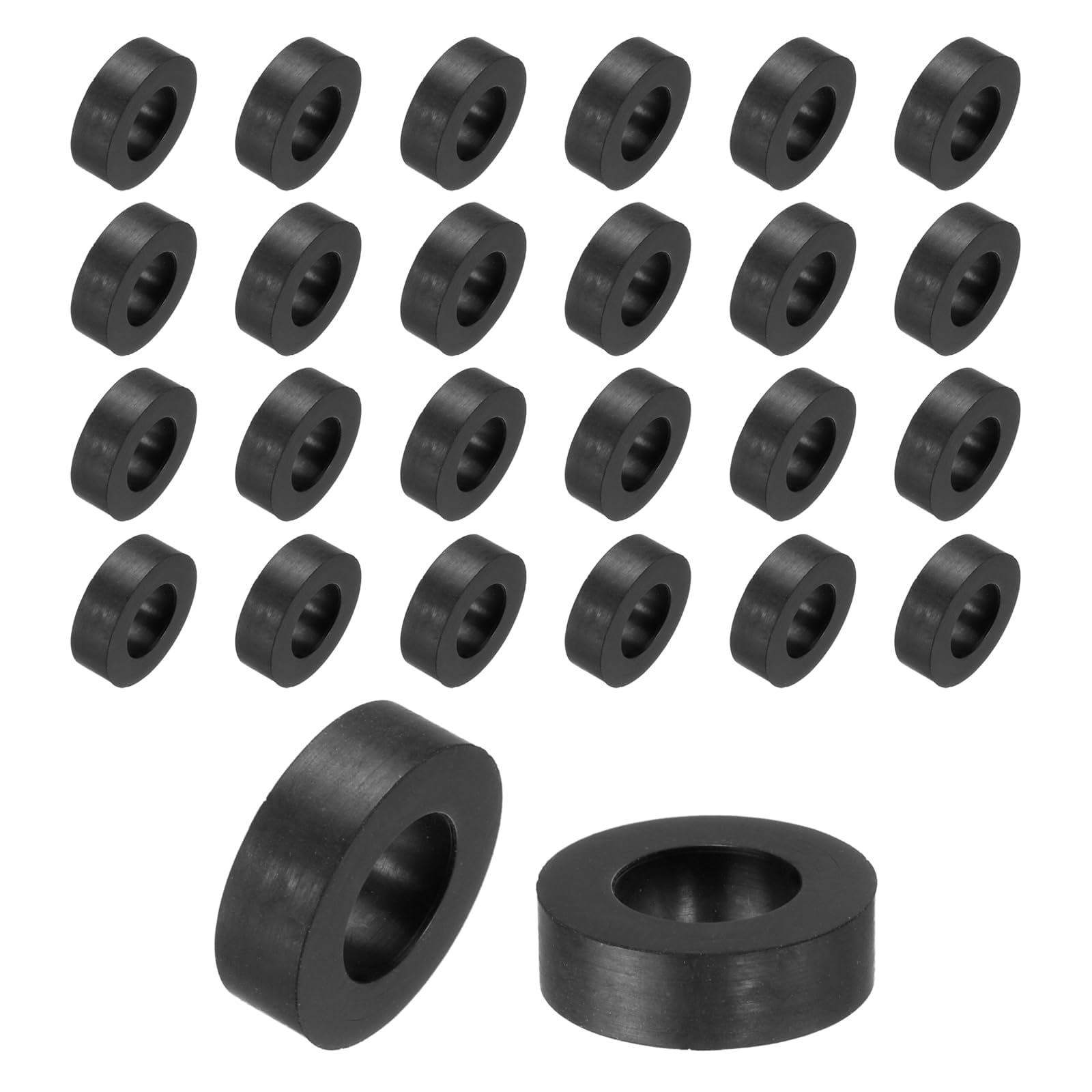 Unifizz 48PCS Rubber Spacers 16mm OD 8.5mm ID 5mm Height Round Anti Vibration Spacer Rubber Bushing Grommets Thick Rubber Washers for Home Car Accessories