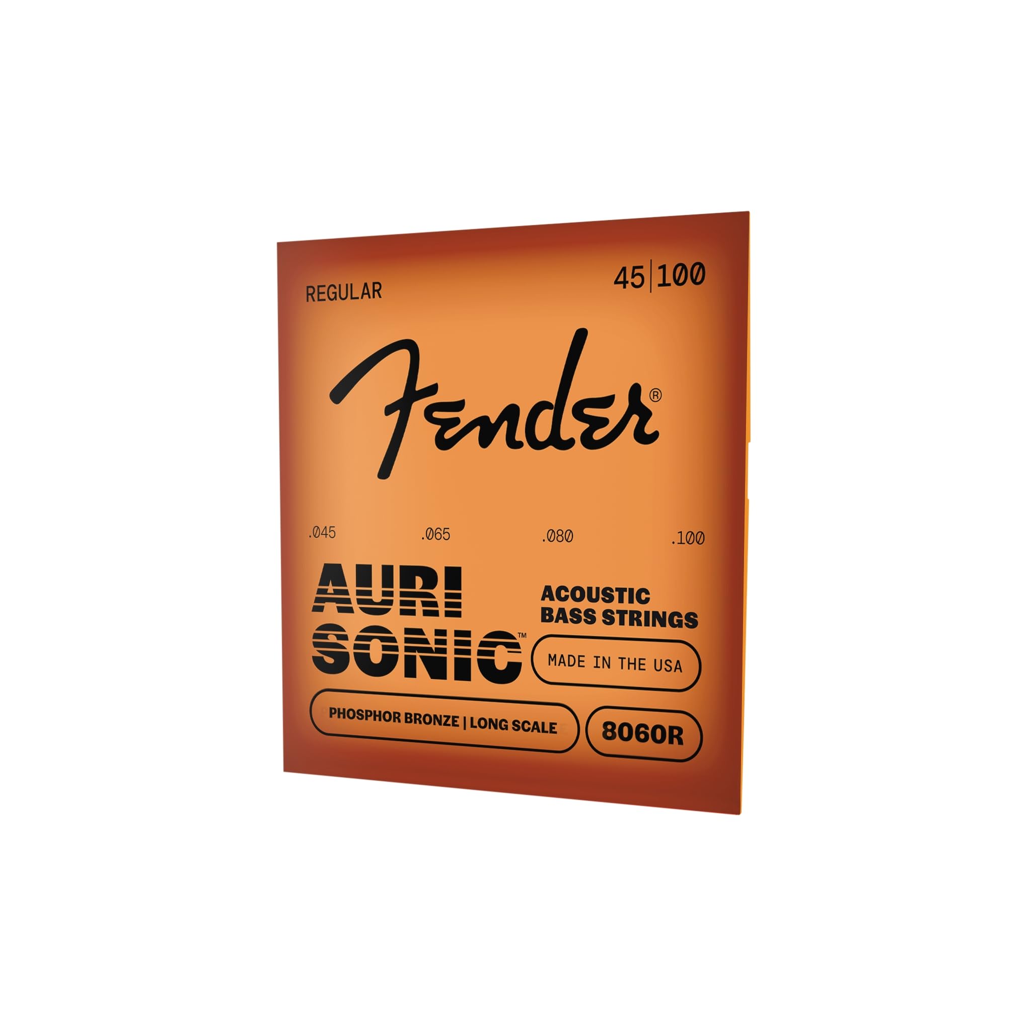 Fender Acoustic Bass Strings, Phosphor Bronze, Long Scale, .45-.100 Gauges, (4)