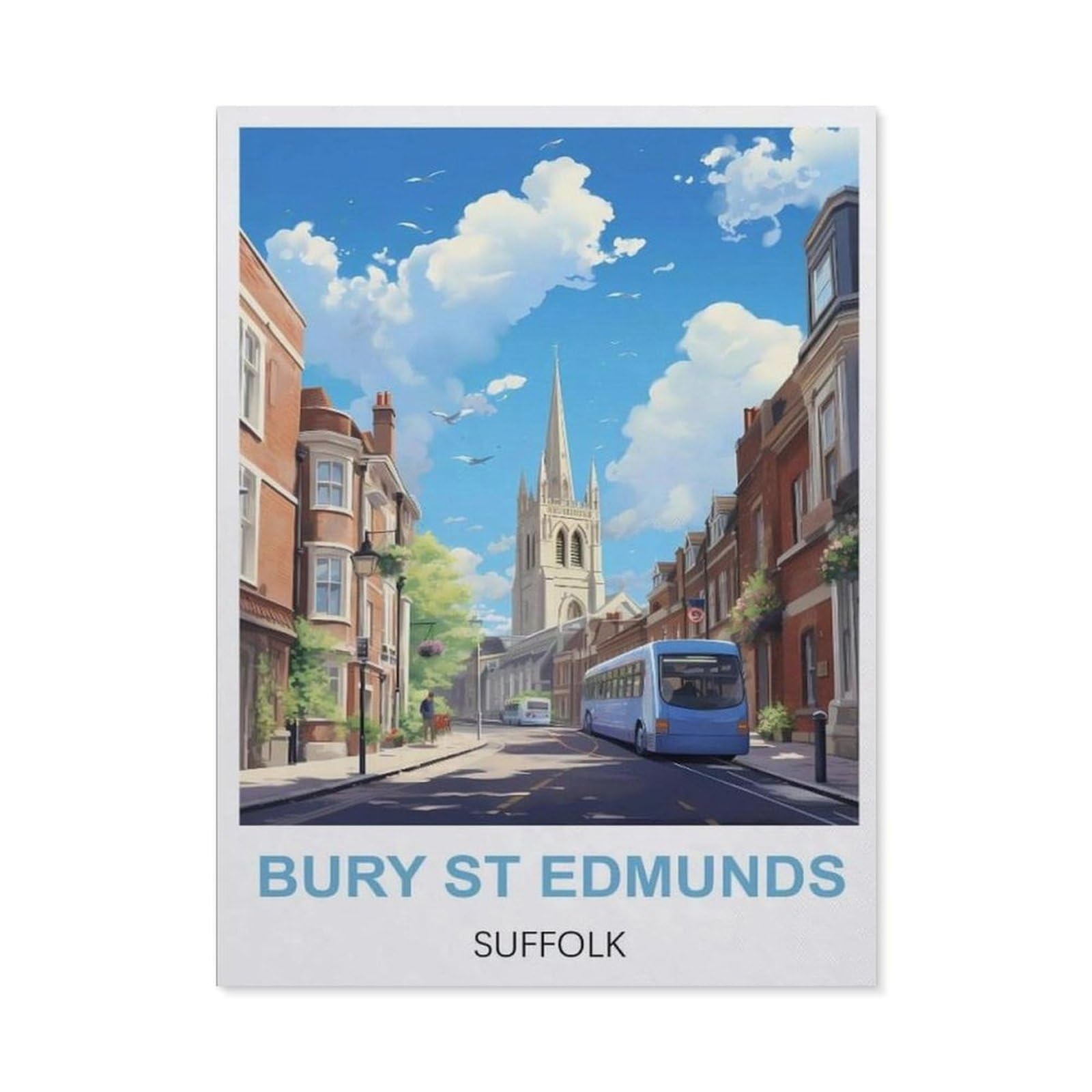 Funny Metal Tin Sign Wall Decor，Bury St Edmunds Suffolk(20x30cm）