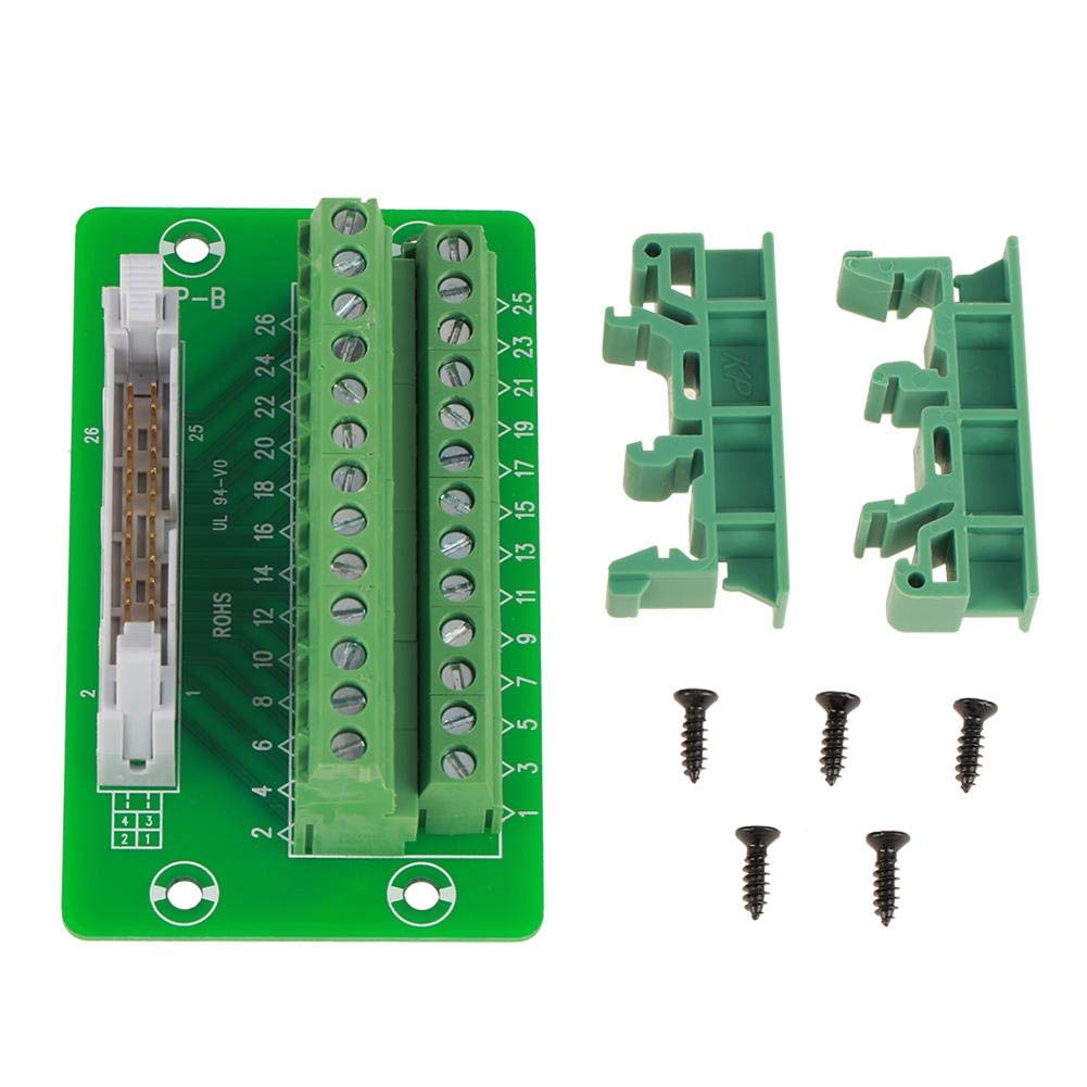NITRIP Terminal Blocks Module,IDC26P DIN Rail 26Pin 5mm Mount Interface Module Male Connector Break Out Board