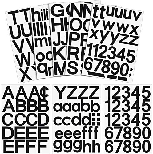 202 Pieces Self-Adhesive Vinyl Letters Numbers Kit, Mailbox Numbers Sticker for Mailbox, Signs, Window, Door, Cars, Trucks, Home, Business, Address Number (White,1 Inch)
