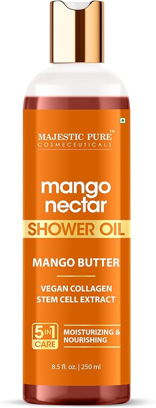 Óleo de banho Majestic Pure Mango Nectar com manteiga de manga e colágeno vegano, 251 mL
