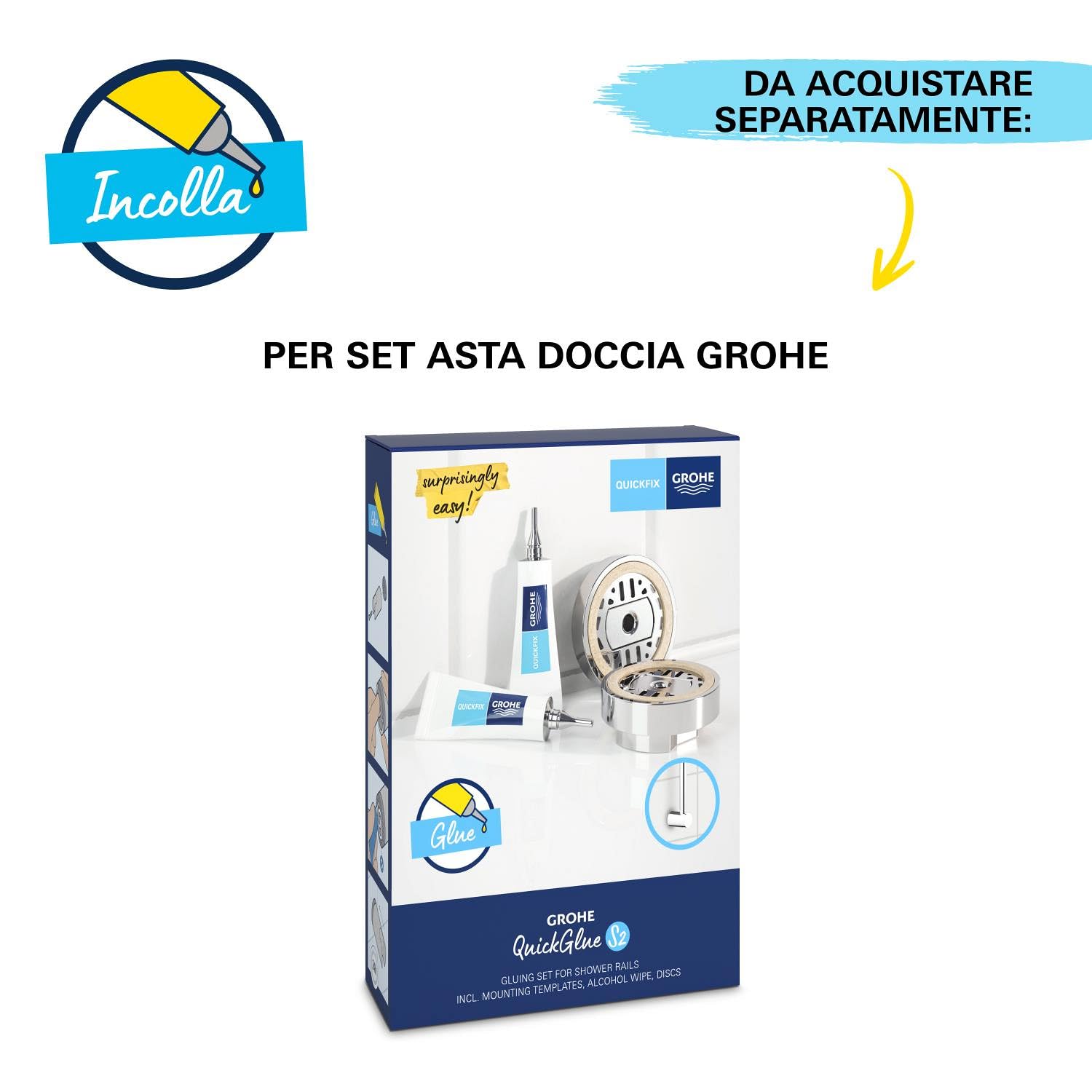 Grohe 27333000 Set Asta Doccia a 3 Getti, Argento