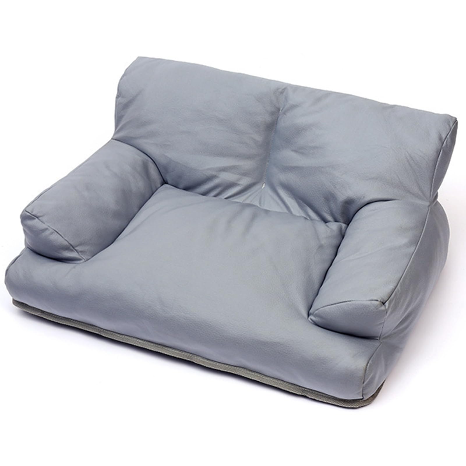 Hundebetten Haustier Sofa Leder Hundebett Haustier Weiches Sofa Hundesessel Für Kleine Mittlere Hunde Haustiermöbel Katzenbetten Mit Anti-Rutsch-Boden,Grau,M