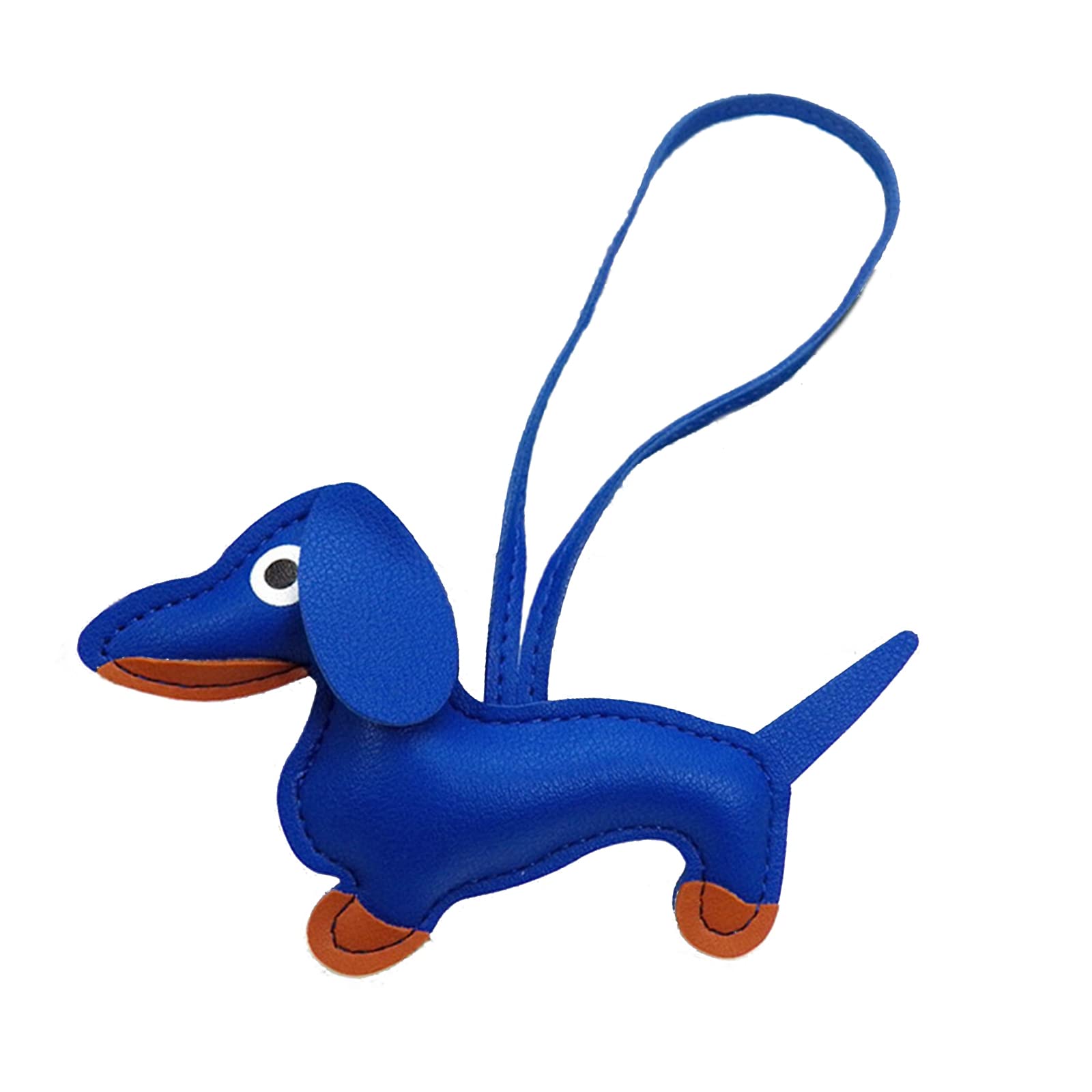 Baodss Small Dachshund Dog Keychain Pendant Lovely PU Leather Animals Keyring Charm for Purse Bag Backpack Handbag