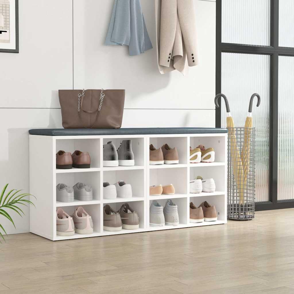 Set di 2 scarpiere da parete, 52,5 x 30 x 50 cm, colore: bianco