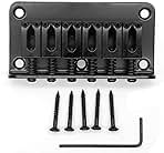 78mm Fixed Hardtail Bridge for 6 String Fender Strat Tele Electric Guitar (Black)