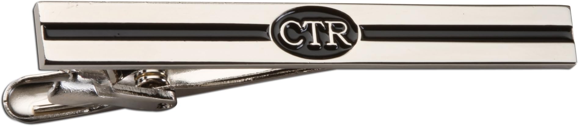 CTR (Choose The Right) Tie Bar for LDS Gift for Baptism (Silver Tone)