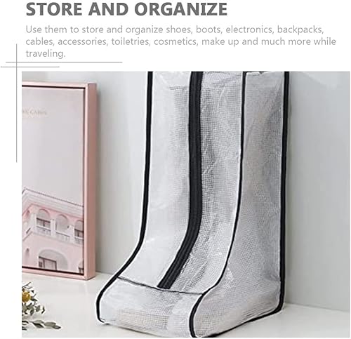 Miniatura 5 de 2 bolsas de almacenamiento transparentes para botas, bolsas para zapatos con cremallera, organizadoras de botas altas, bolsa protectora reutilizable