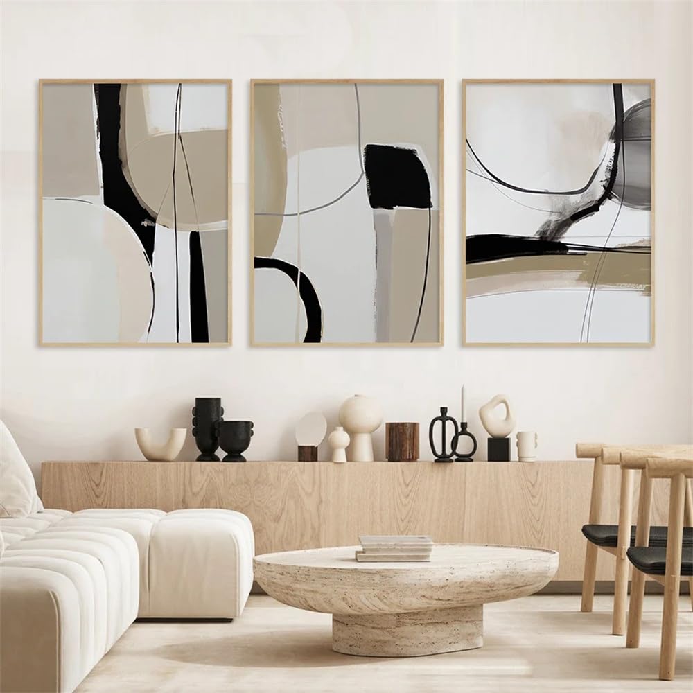 WUHBCZ Wall Posters-Mid Century Modern Line Abstract Posters Wall Art Canvas Painting Prints Pictures Modern Living Room Interior Kitchen Office Home Decoration-40 * 60cm/3PCS (No Frame)