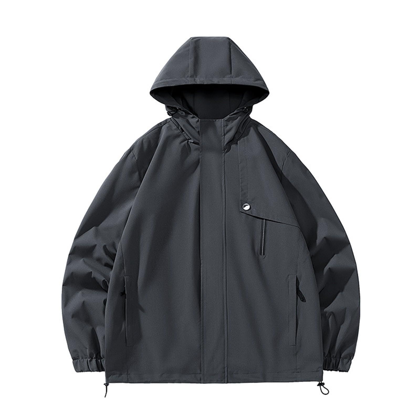 FUPODD Regenjacke Damen Wasserdicht Atmungsaktiv Übergangsjacke Leicht Softshelljacke Wandern Sweatjacke Fahrrad Regenmantel Locker Fahrradjacke Frauen Mit Kapuze Wanderjacke Winddicht Sportjacke