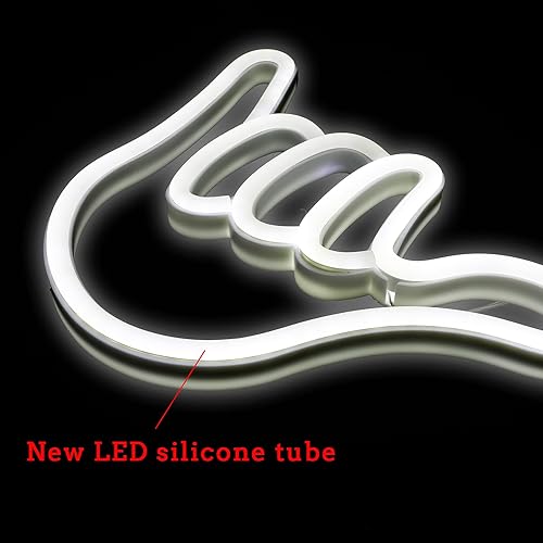 Miniatura 3 de ENUOLI Shaka Hand - Letreros de neón para colgar sueltos, luz LED de neón para decoración de pared, lámparas nocturnas alimentadas por USBbatería,