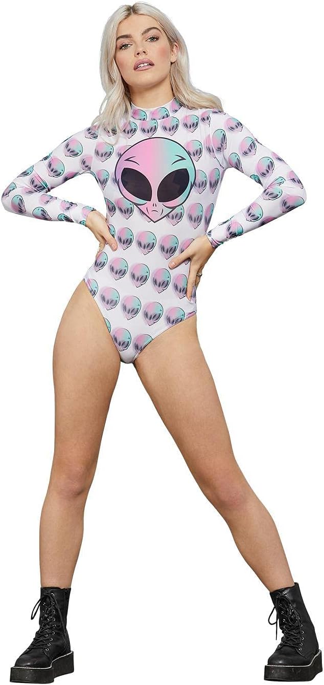Smiffys womens Smiffys Fever Space Bodysuit