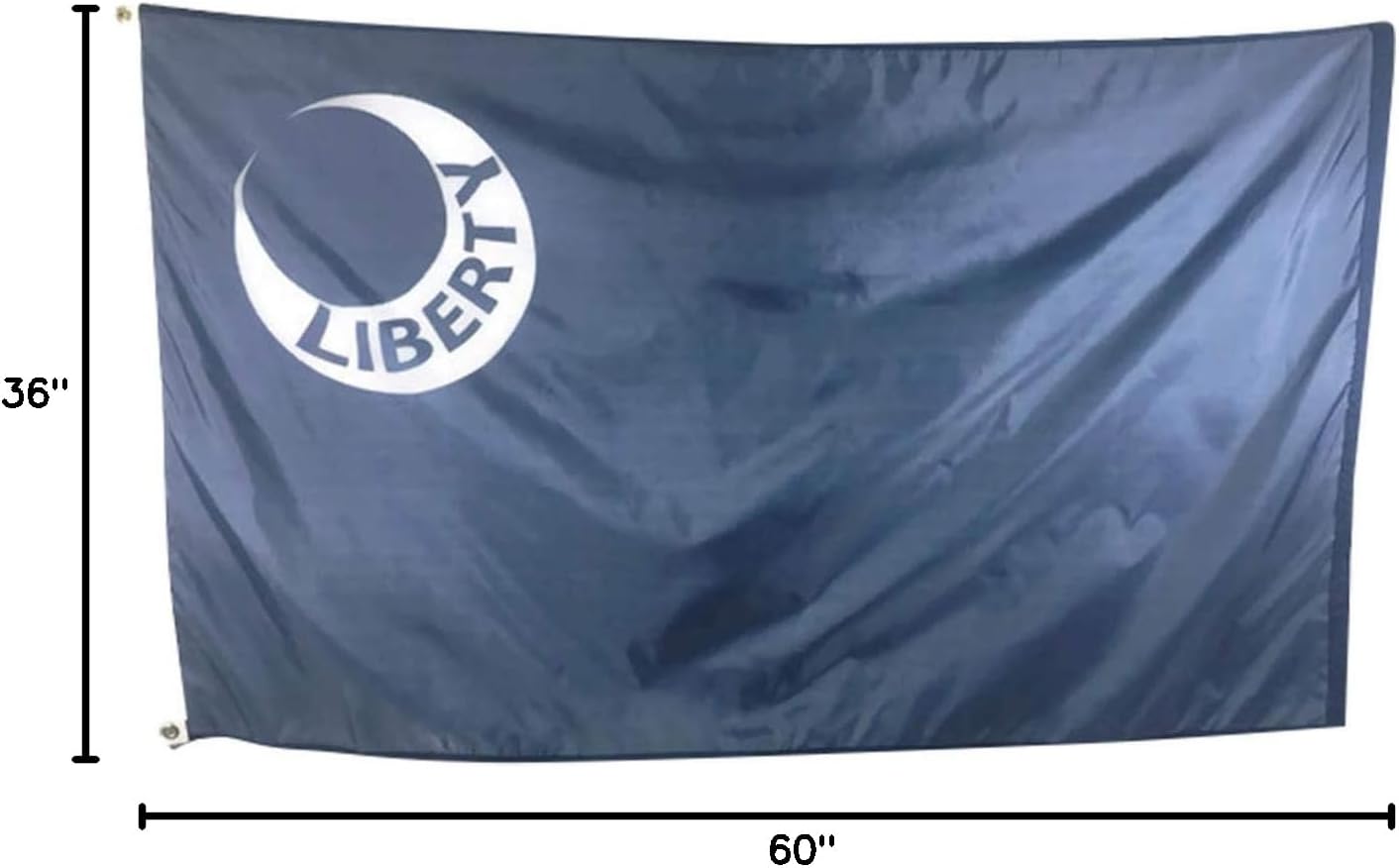 3x5' Fort Moultrie Historic Liberty Moon, Durable All-Weather Nylon, Reinforced fly end stitching, MADE IN THE USA
