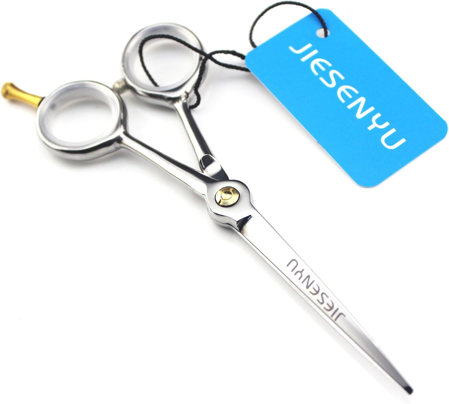 JIESENYU Hair scissors – 5.0 Hairdresser Scissors Barber Hairdressing Scissors Cutting Shears Sharp Stainless Steel Scissors for Facial Hair, Eyebrow, Eyelash, Beard, Moustache with Leather bag