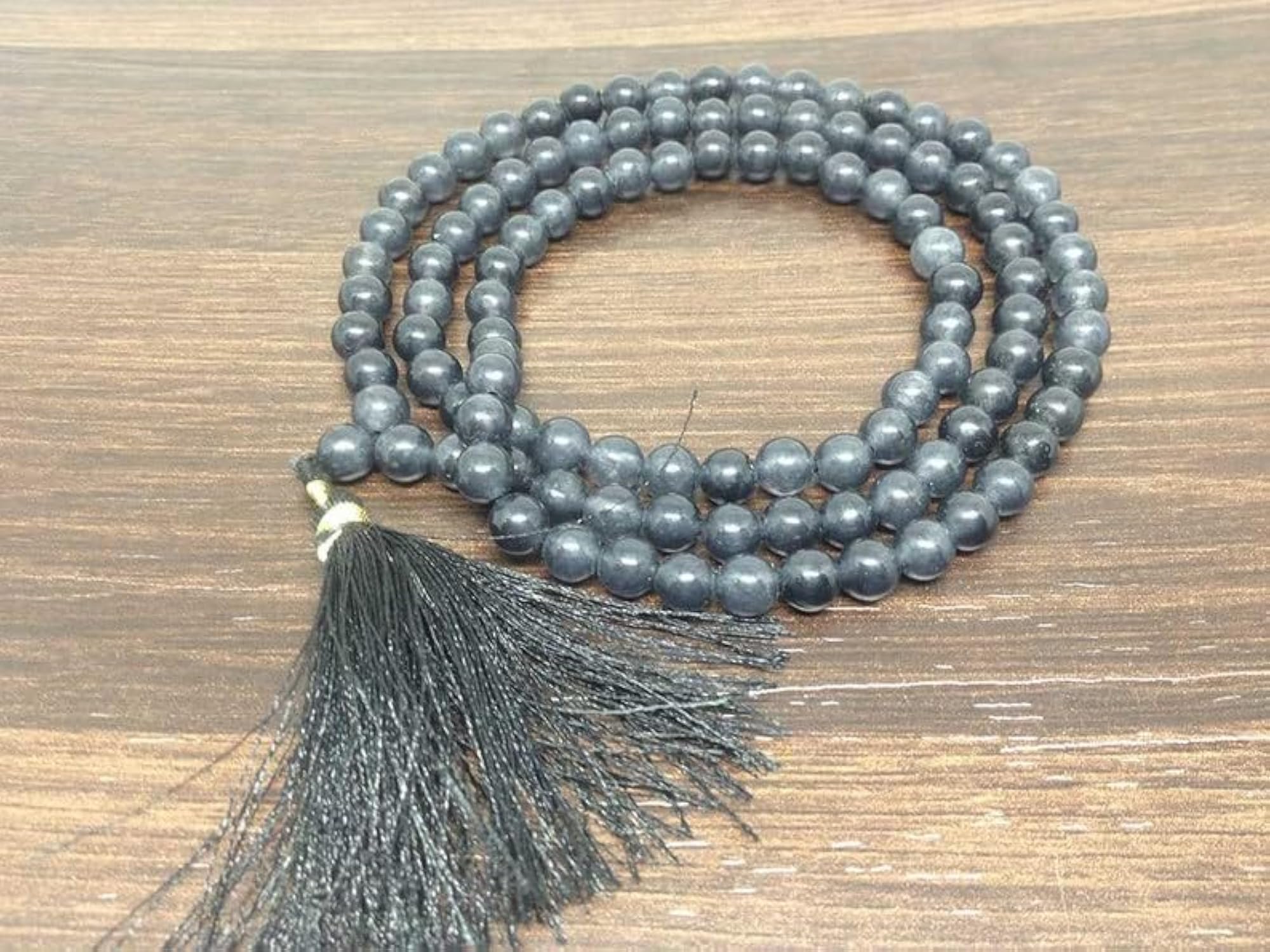 Natural Iolite 10MM Round Beaded Prayer Mala Necklace, Handmade