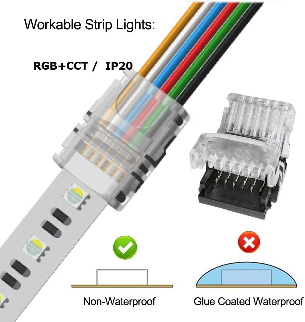 Lot De 10 Connecteurs LED à 6 Broches En Forme De L Sans