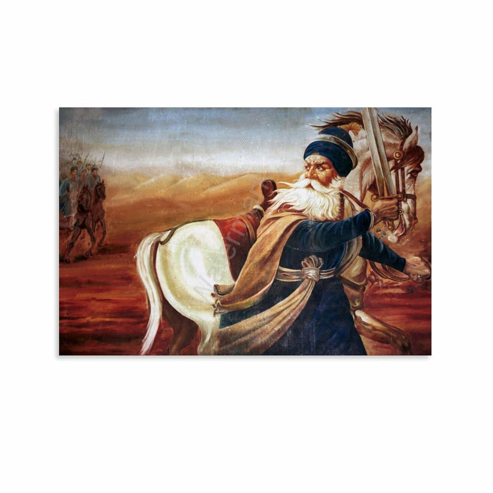 Baba Deep Singh Sikh Art Poster (4) Canvas Painting Wall Art Poster for Bedroom Living Room Decor 24x16inch(60x40cm)