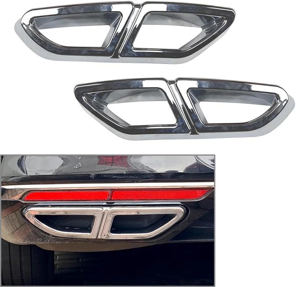 2Pcs Car ABS Rear Exhaust Muffler Tail Pipe Cover Trim Decorative For Passat B8 Sedan 2016-2019 Rear End Components(Chrome)