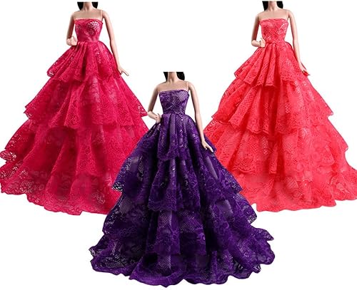 Miniatura 7 de 3 piezas de ropa hecha a mano, vestido vintage para muñeca de 11.4 in, vestidos de fiesta noble de boda, traje de traje para muñecas de 11.5 pulgadas